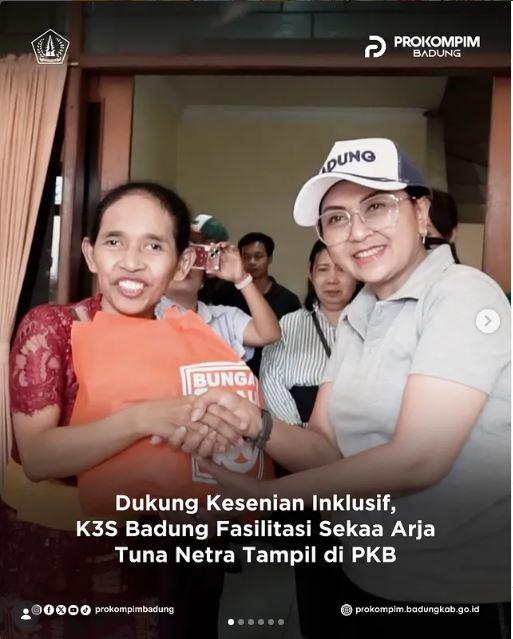 Dukung Kesenian Inklusif, K3S Badung Fasilitasi Sekaa Arja Tuna Netra Tampil di PKB