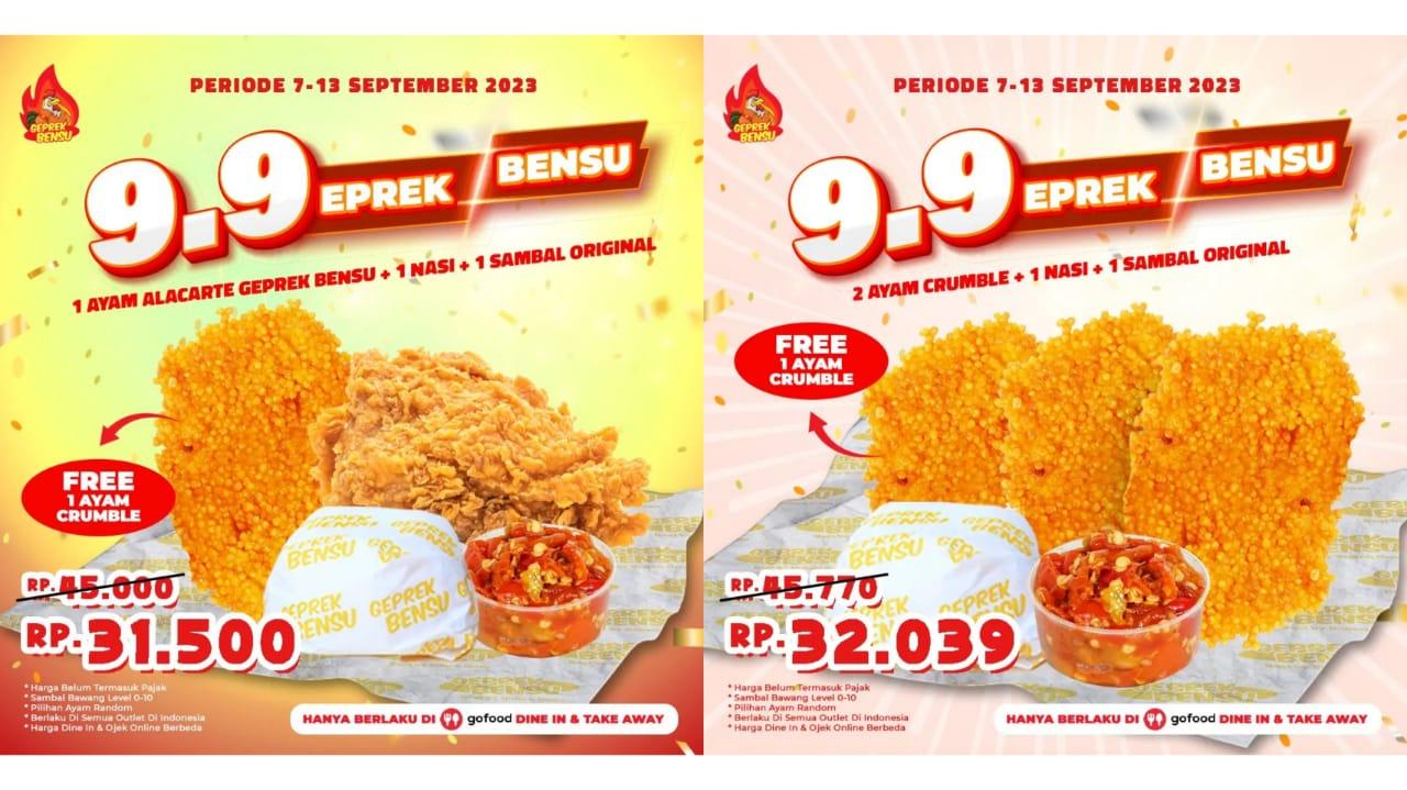 BANJIR DISKON! Promo Geprek Bensu 913 September 2023, Nikmati 1 Pcs
