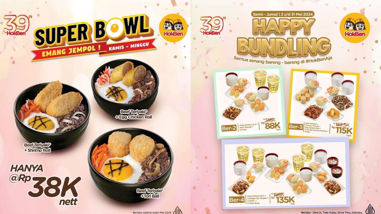 BARU! Promo HokBen MEI 2024, Hoka Hemat 2 dan 3 + Beef Teriyaki + 2 Ocha Rp 88 Ribu
