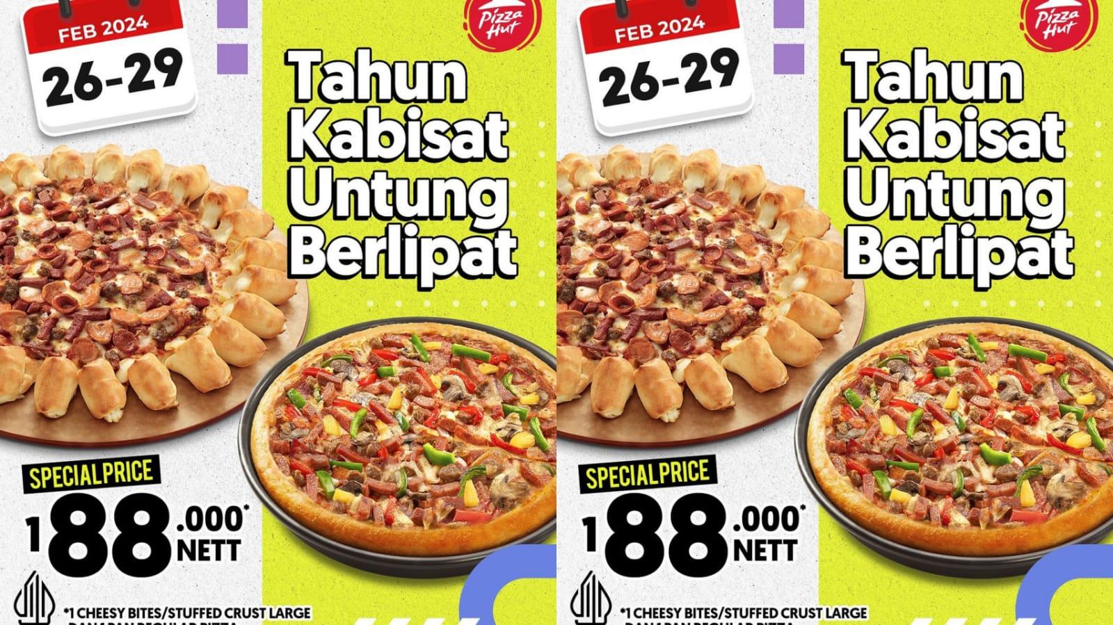 BARU! Promo Pizza Hut 26-29 Februari 2024, 1 Cheesy Bites dan 1 Pan Regular Pizza Rp 188 Ribu