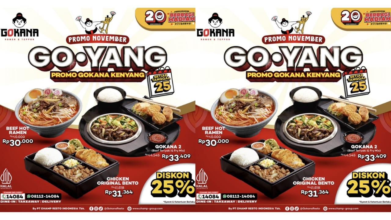 DISKON BESAR Gokana Hari Ini 25 November 2024, Promo Beef Hot Ramen Rp 30.000