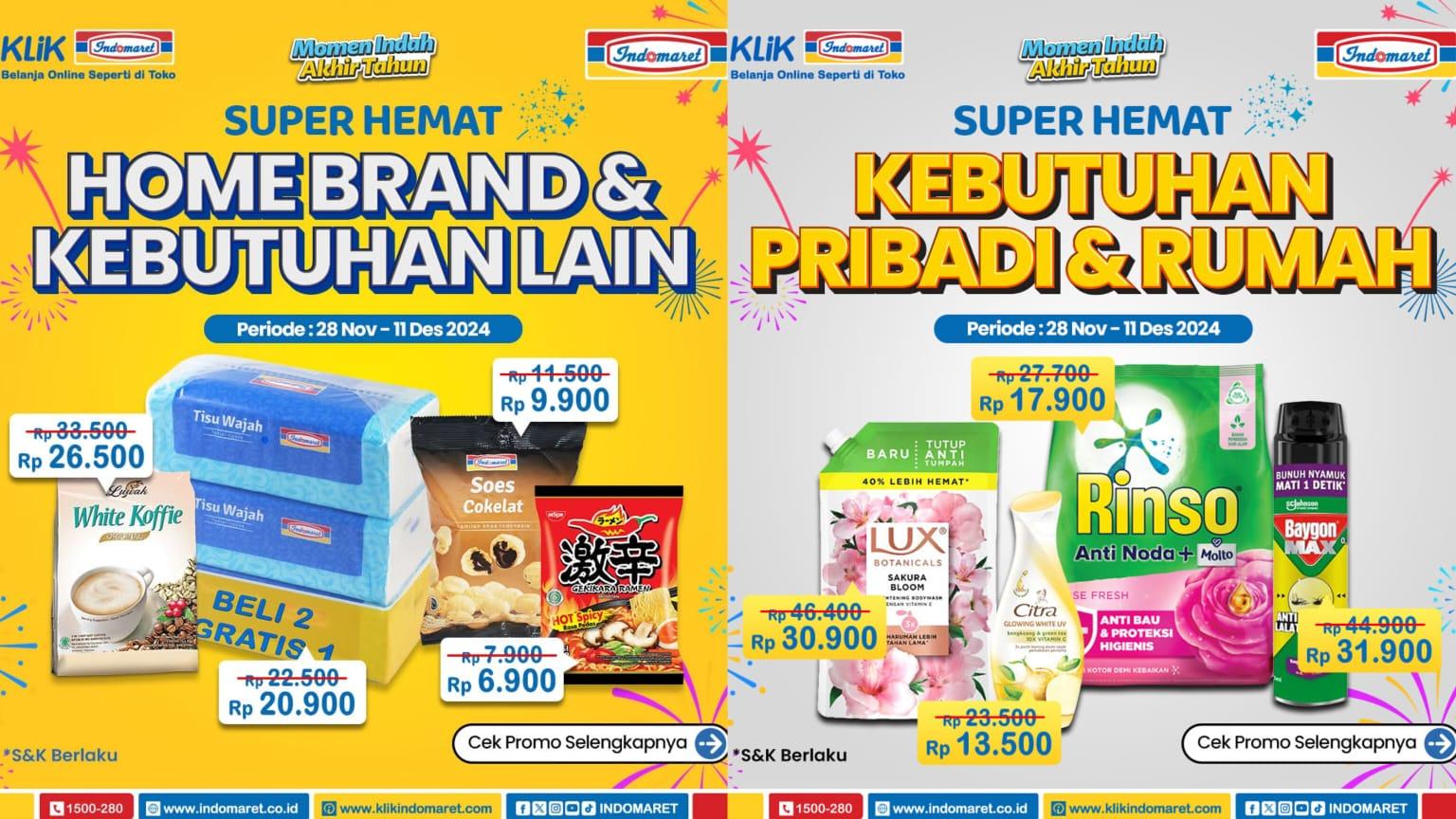 DISKON BESAR Indomaret 4-11 Desember 2024, Citra Rp 13.500, Hello Panda Rp 6.400