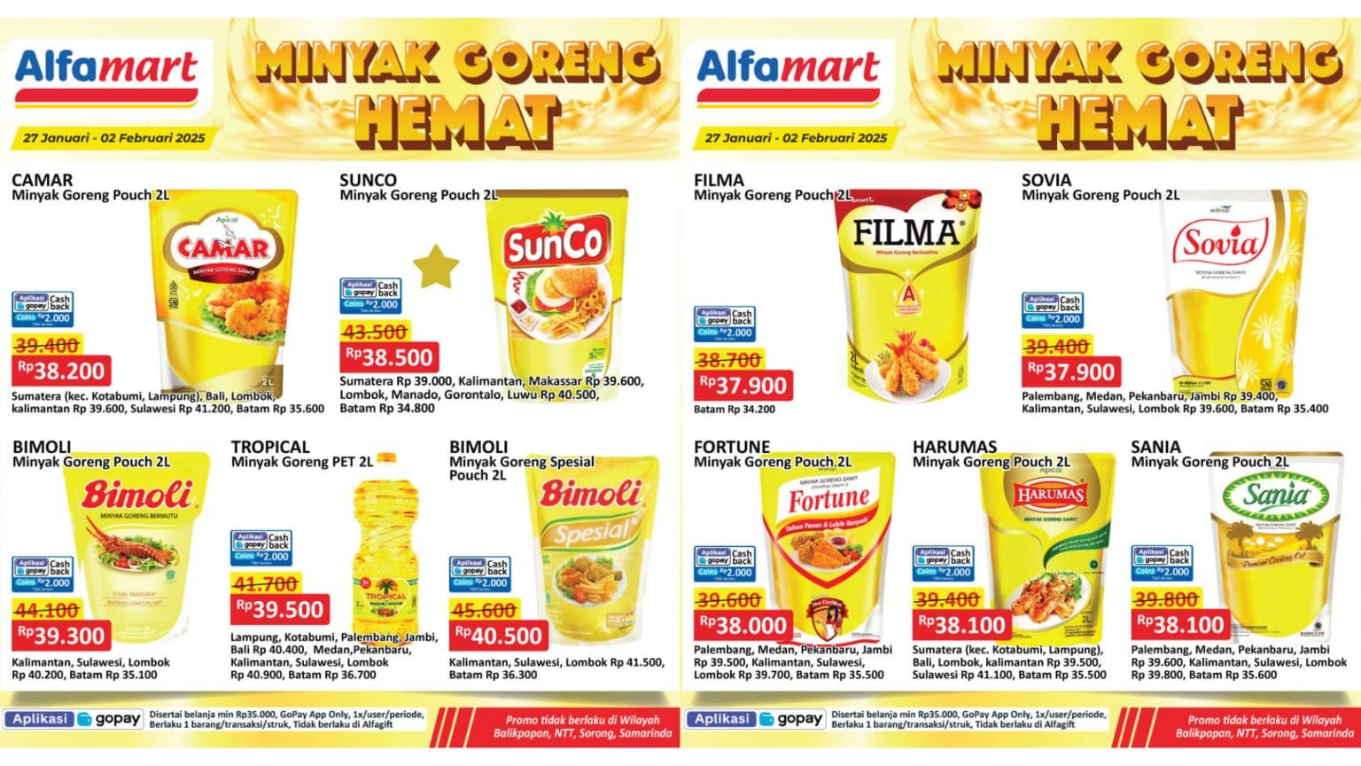 DISKON Minyak Goreng! Promo Alfamart 27 Januari - 2 Februari 2025, Sania Rp 38.100, Filma Rp 37.900