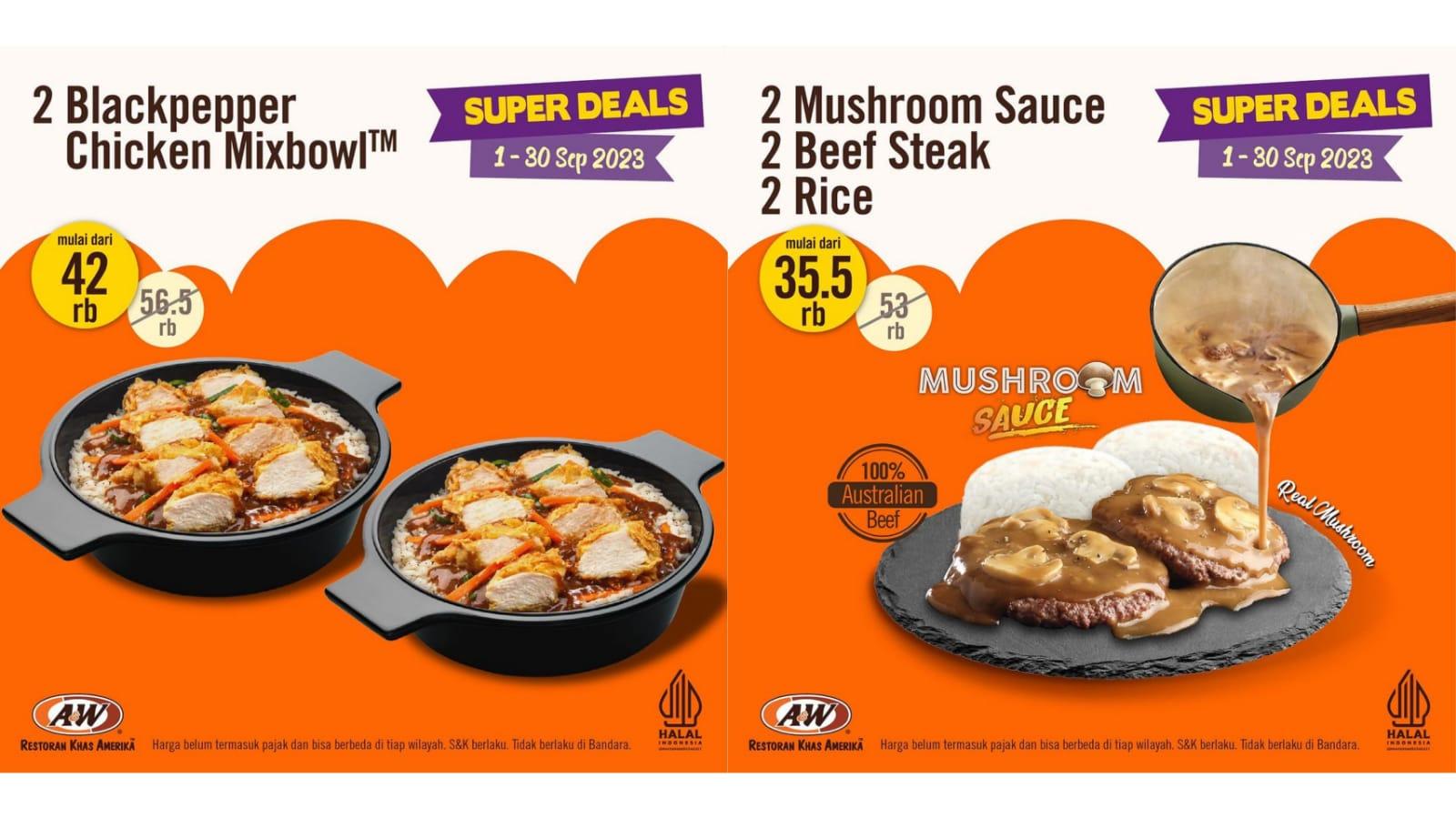 DISKON! Promo AW Restoran September 2023, Paket Super Deals, Dapatkan 3