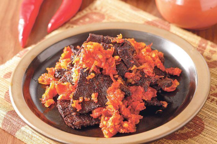 Hasil resep Dendeng Kambing Balado ( sajiansedap.grid.id) - YUMMY! Resep Dendeng Kambing Balado, Cocok Disajikan Untuk Acara Kumpul-kumpul Keluarga