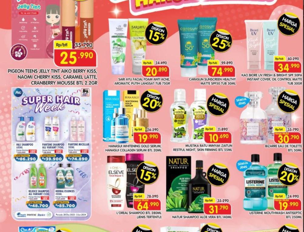 HARGA Skincare di Superindo Alfamart 1-3 Januari 2024: Dapatkan Hanasui Withening Serum Rp19.990