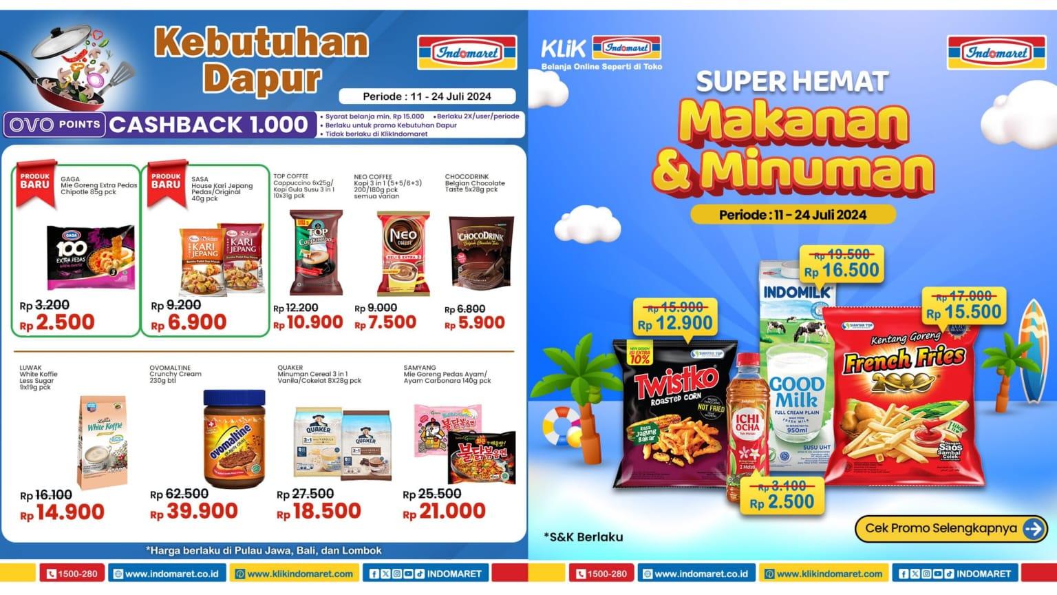 HEMAT BANGET! Promo Indomaret 11-24 Juli 2024, TARO Rp 9.100, 2 Cup Mie Sedaap Rp 9.700