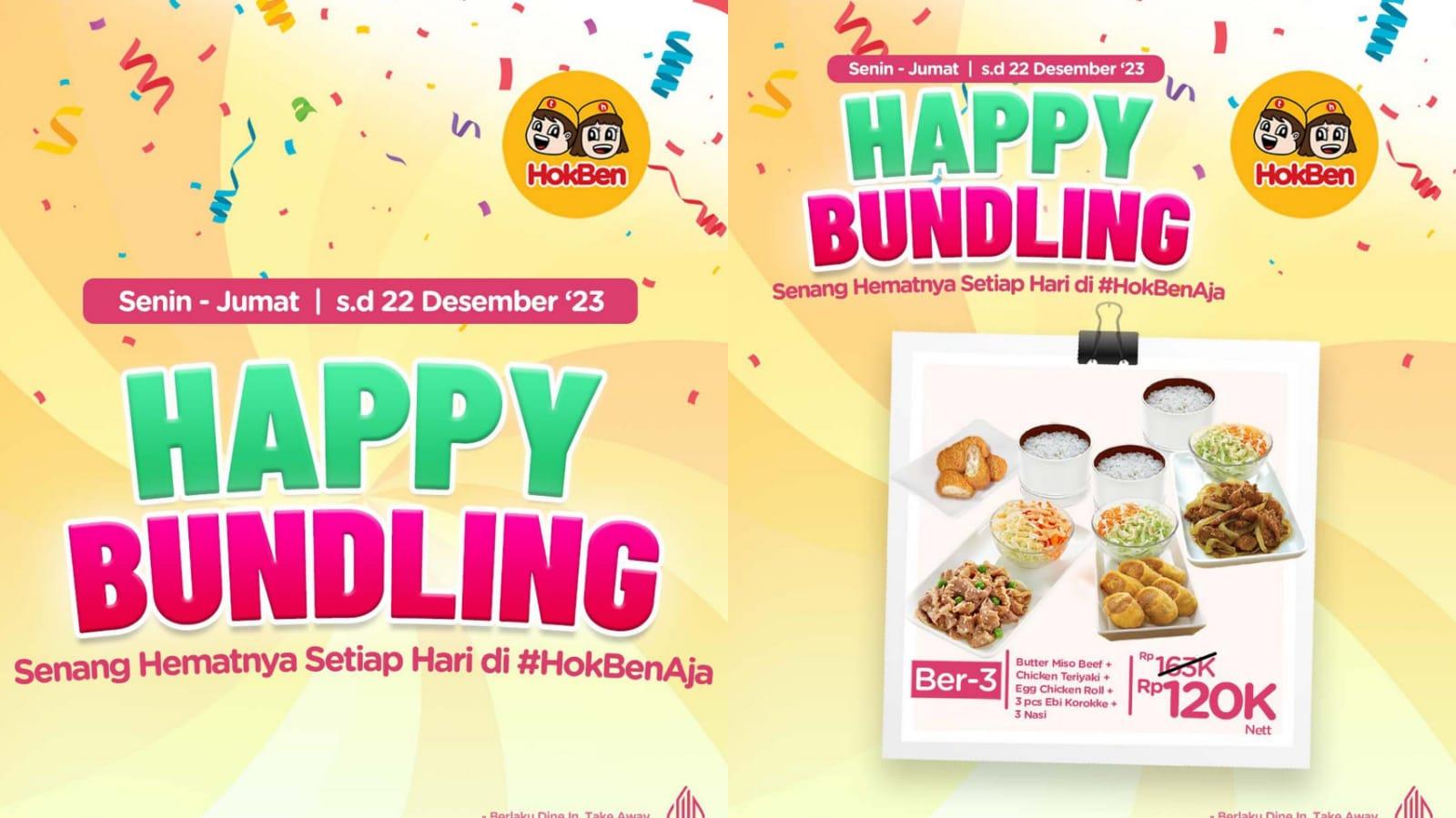 SPESIAL! Promo HokBen 11-15 Desember 2023, Nikmati Paket Hemat Happy Bundling Mulai Rp 90.000