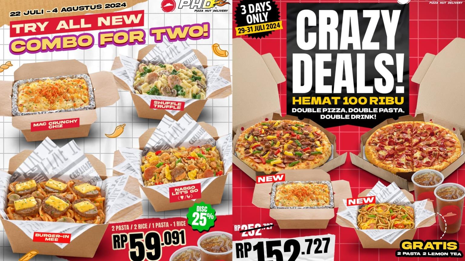 HEMAT! Promo Pizza Hut Delivery 29 - 31 Juli 2024, Nikmati Paket Combo For Two Rp 59 Ribuan