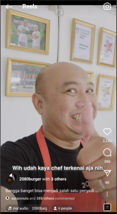 Keterangan foto: Heru Dwi Soesilo pemilik UMKM burger 2080 di Forum Internasional. (sumber:Instagram @2080burger)