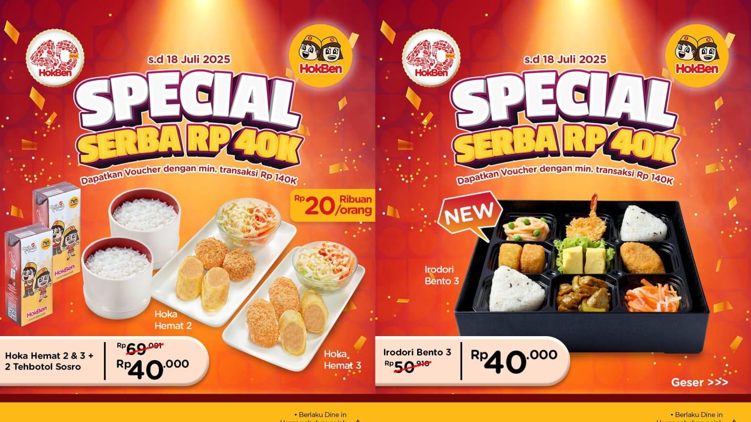 LAST! Promo HokBen Besok 18 Mei 2025, Nikmati Menu-menu Spesial Dengan Harga Rp 40 Ribu