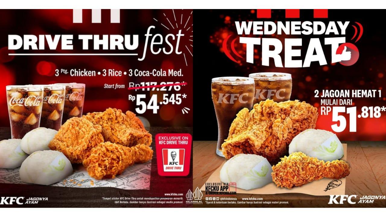MURCE! 6 Promo KFC JULI 2024, Nikmati 2 Ayam Goreng + 2 Nasi  + 2 Coca Cola Hanya Rp 51 Ribuan