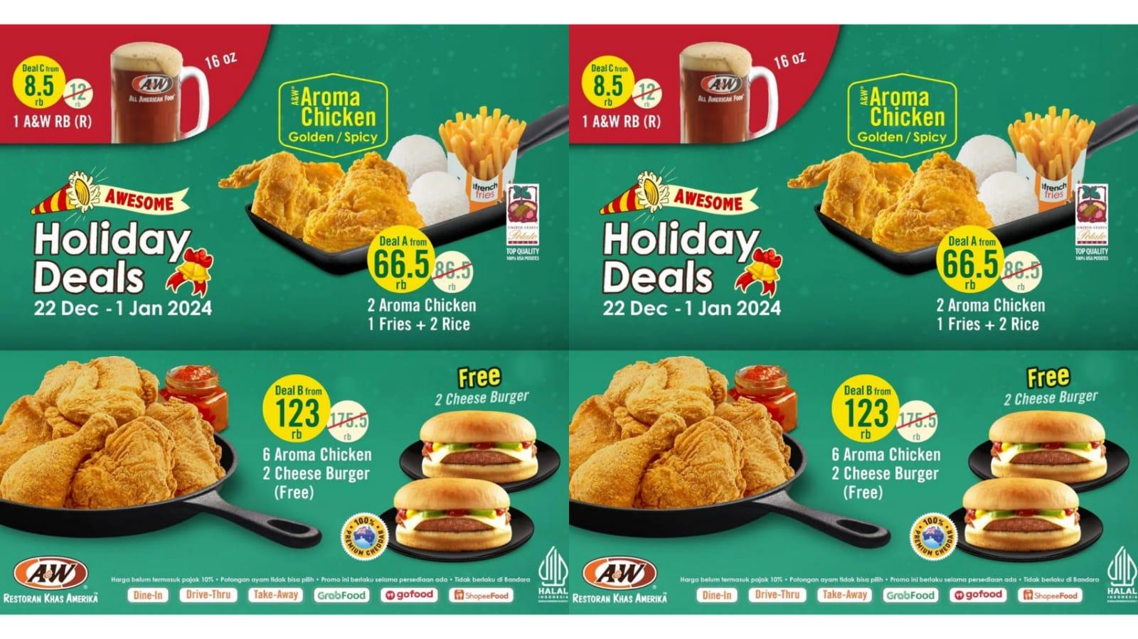 Jelang TAHUN BARU! Promo AW Restoran 30 Desember 2023 - 1 Januari 2024, Paket Deal A Rp 66 Ribuan
