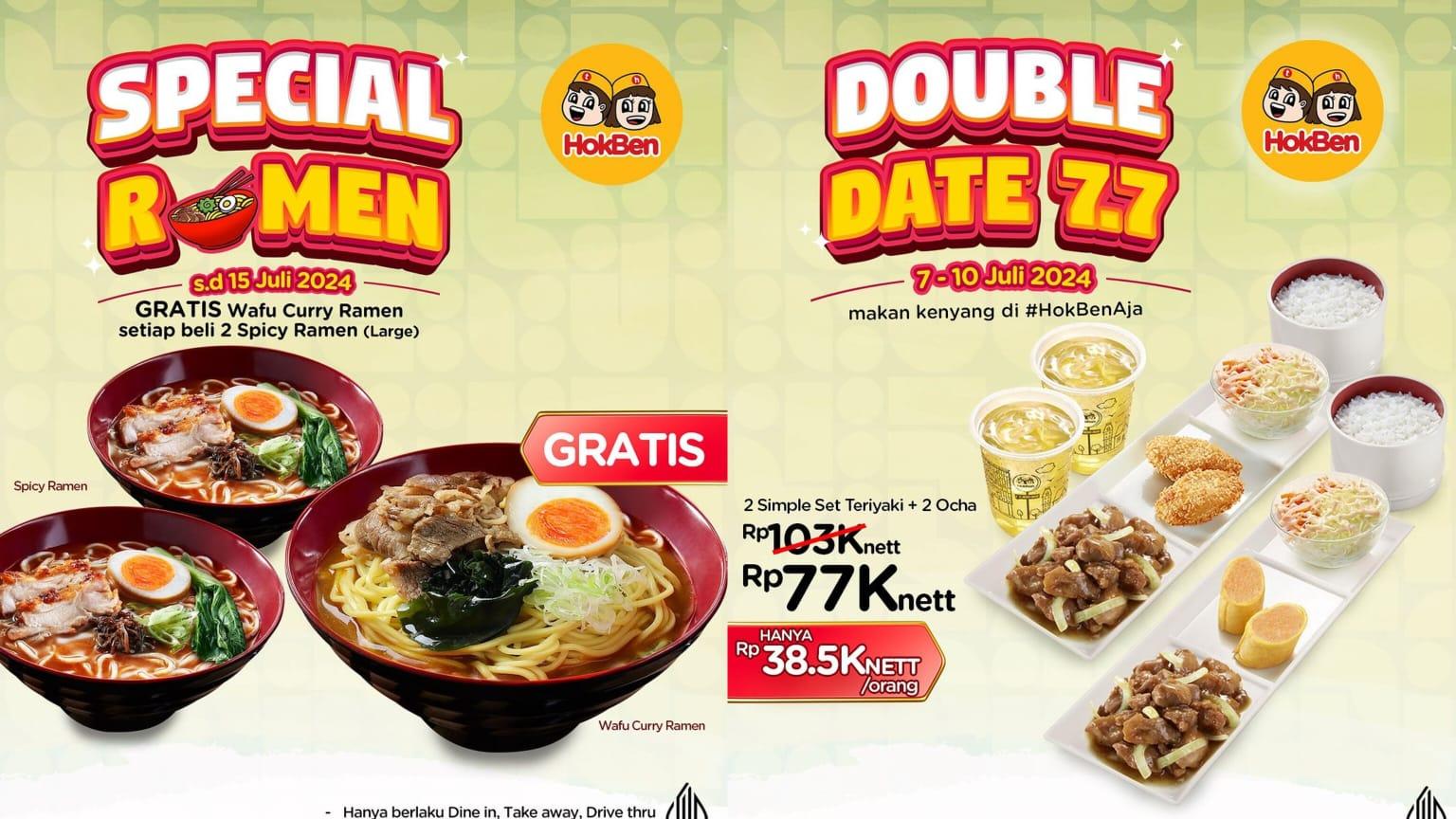 PASTI HEMAT! Promo HokBen 8-10 Juli 2024, Nikmati 2 Paket Simple Set Teriyaki + 2 Ocha Rp 77 Ribu