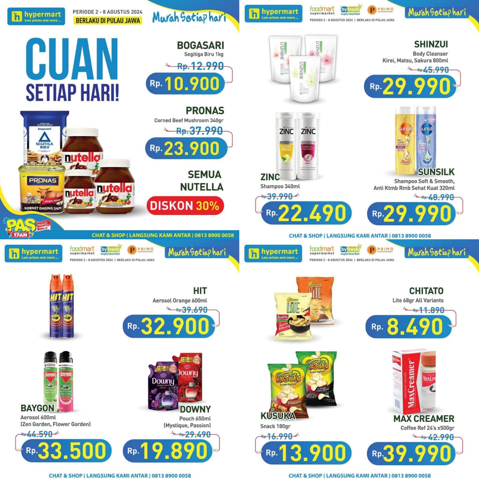 Promo Hypermart 6-8 Agustus 2024, Simba Choco Chips Rp 9.500, Biskitop Eggroll Rp 19.500