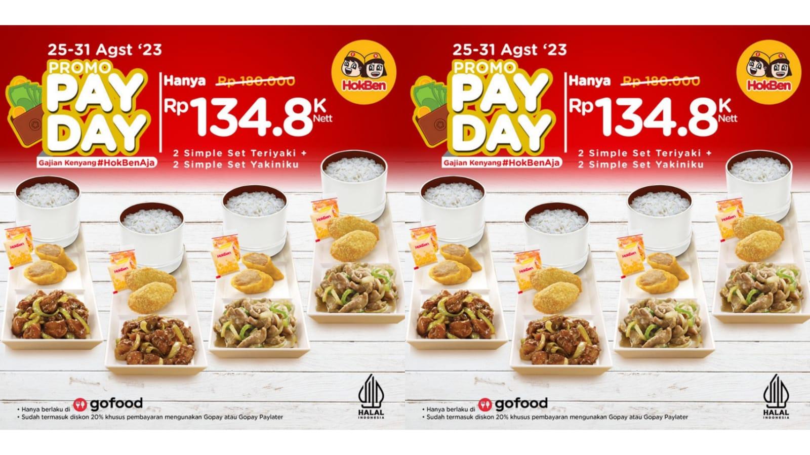PAY DAY! Promo HokBen 26-31 Agustus 2023, Nikmati 2 Simple Set Teriyaki dan 2 Ocha Rp 78 Ribu