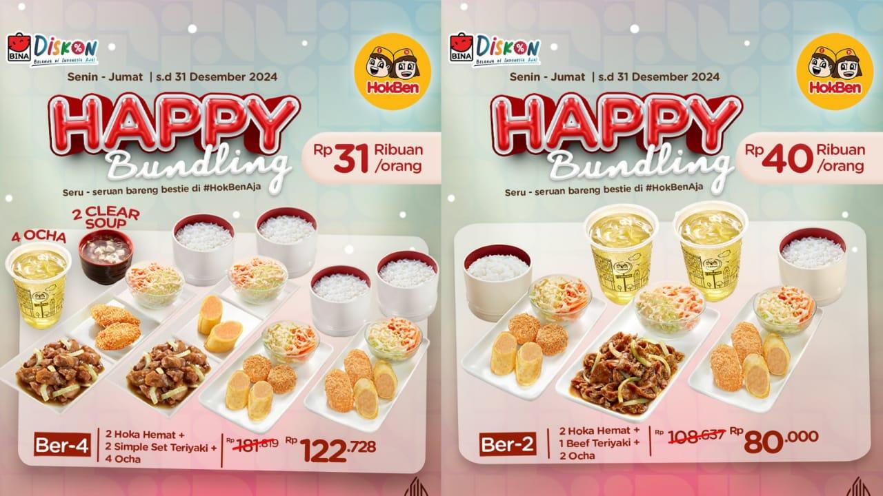 PESTA DISKON! Promo HokBen 30-31 Desember 2024, 2 Hoka Hemat + 1 Beef Teriyaki + 2 Ocha Rp 80 Ribu