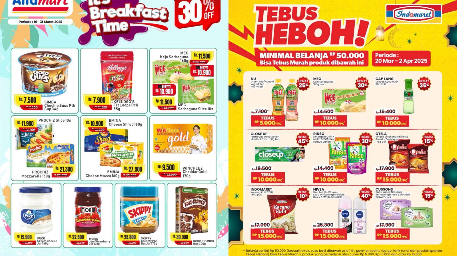 PROMO ALFAMART dan INDOMARET - Katalog Promo Alfamart dan Indomaret Periode 1-7 April 2025, Tebus Murah Berbagai Produk Ini
