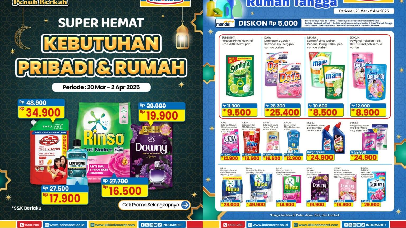PROMO Lebaran Indomaret 1-2 April 2025, Minyak Goreng Tropical Rp 39.500, Pocky Rp 6.900
