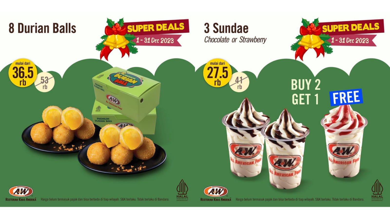 PASTI HEMAT! Promo AW Restoran Desember 2023, Nikmati 8 Chicken Chunks Rp 36.500, 3 Sundae Rp 27.500