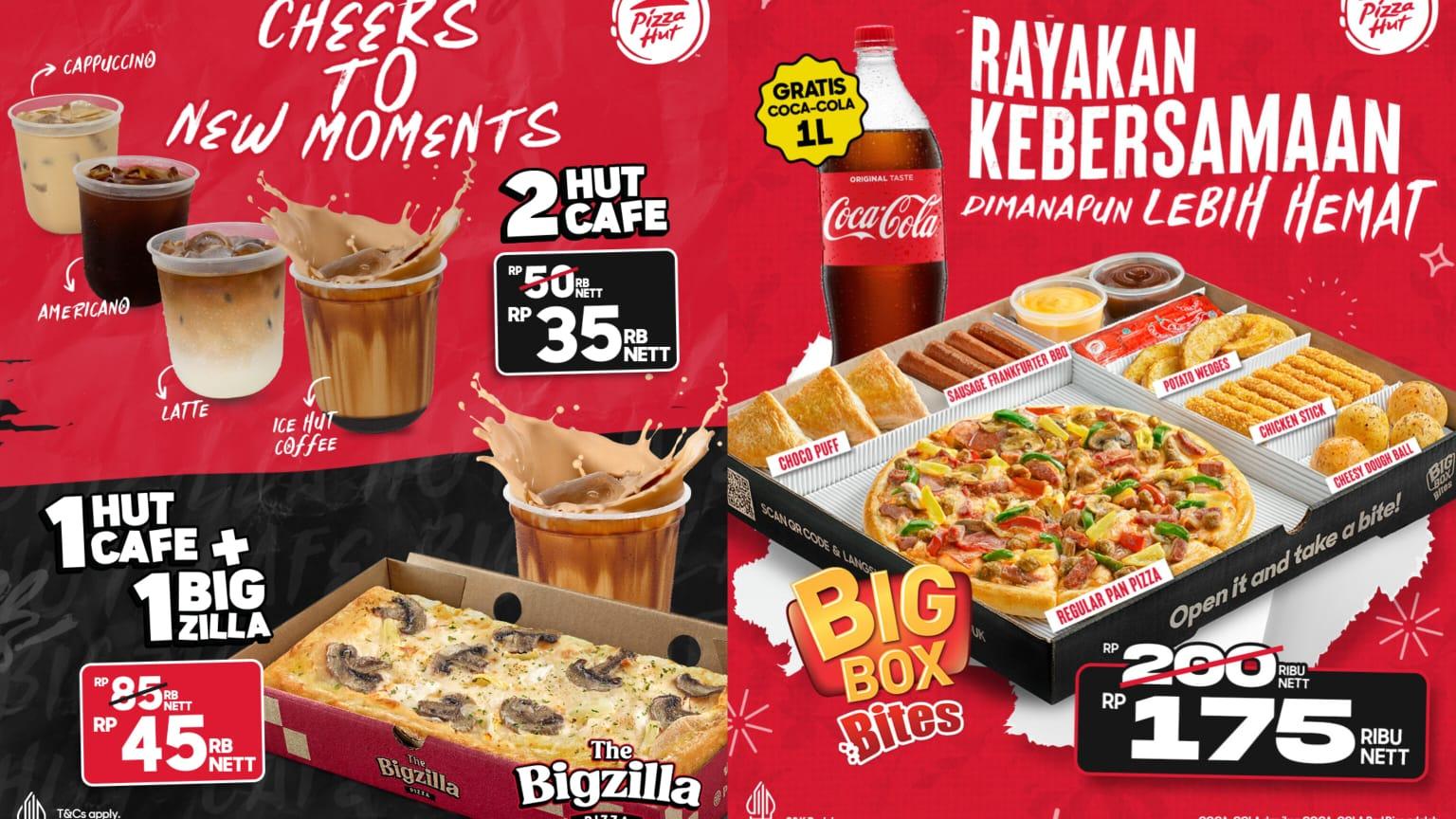 Promo Akhir Tahun Pizza Hut 22-31 Desember 2024, Beli Big Box Bites FREE Coca-Cola 1L Rp 175 Ribu