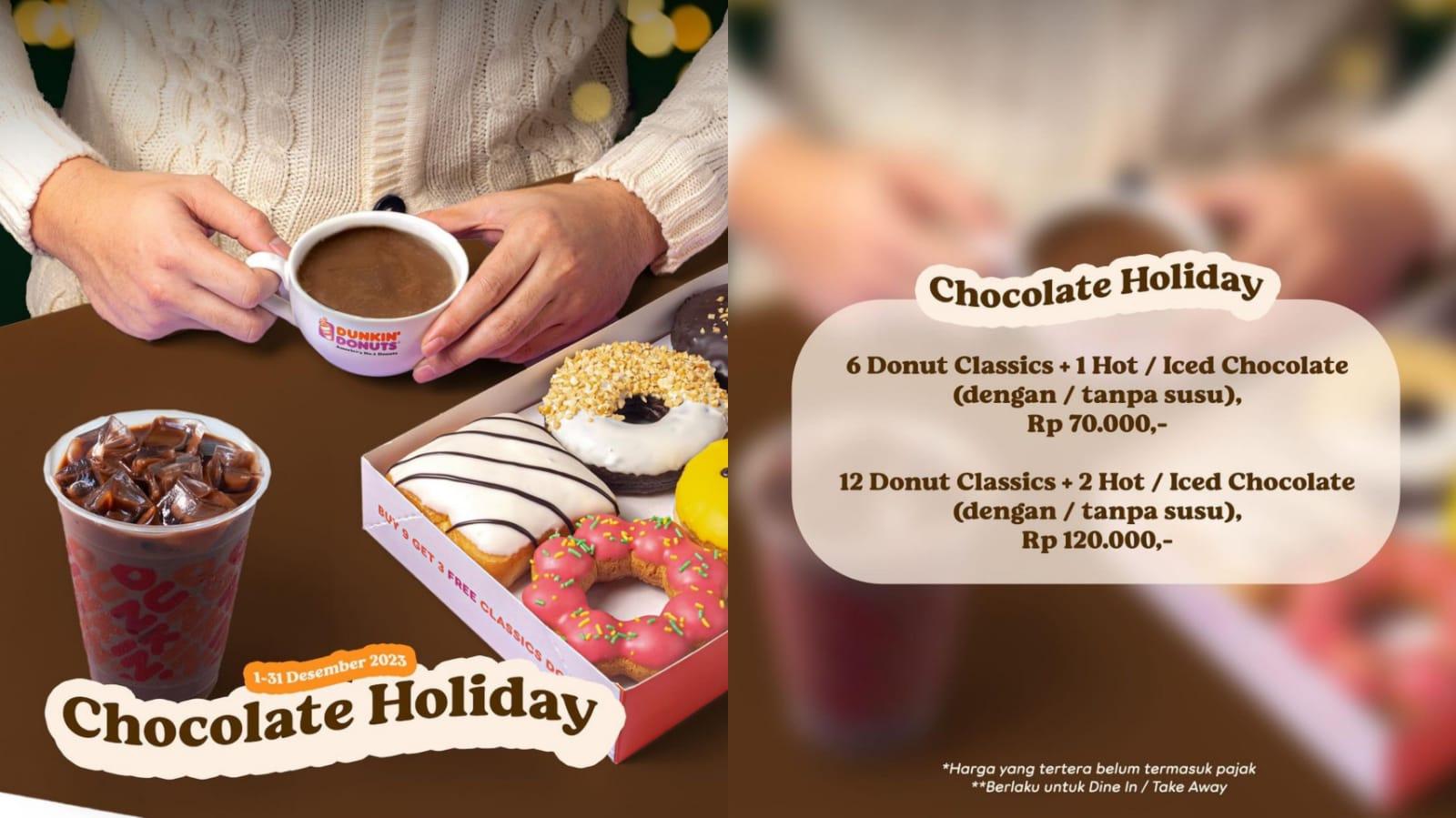 NEW! Promo Dunkin Donuts Desember 2023, Nikmati Paket Chocolate Holiday Mulai Rp 70.000