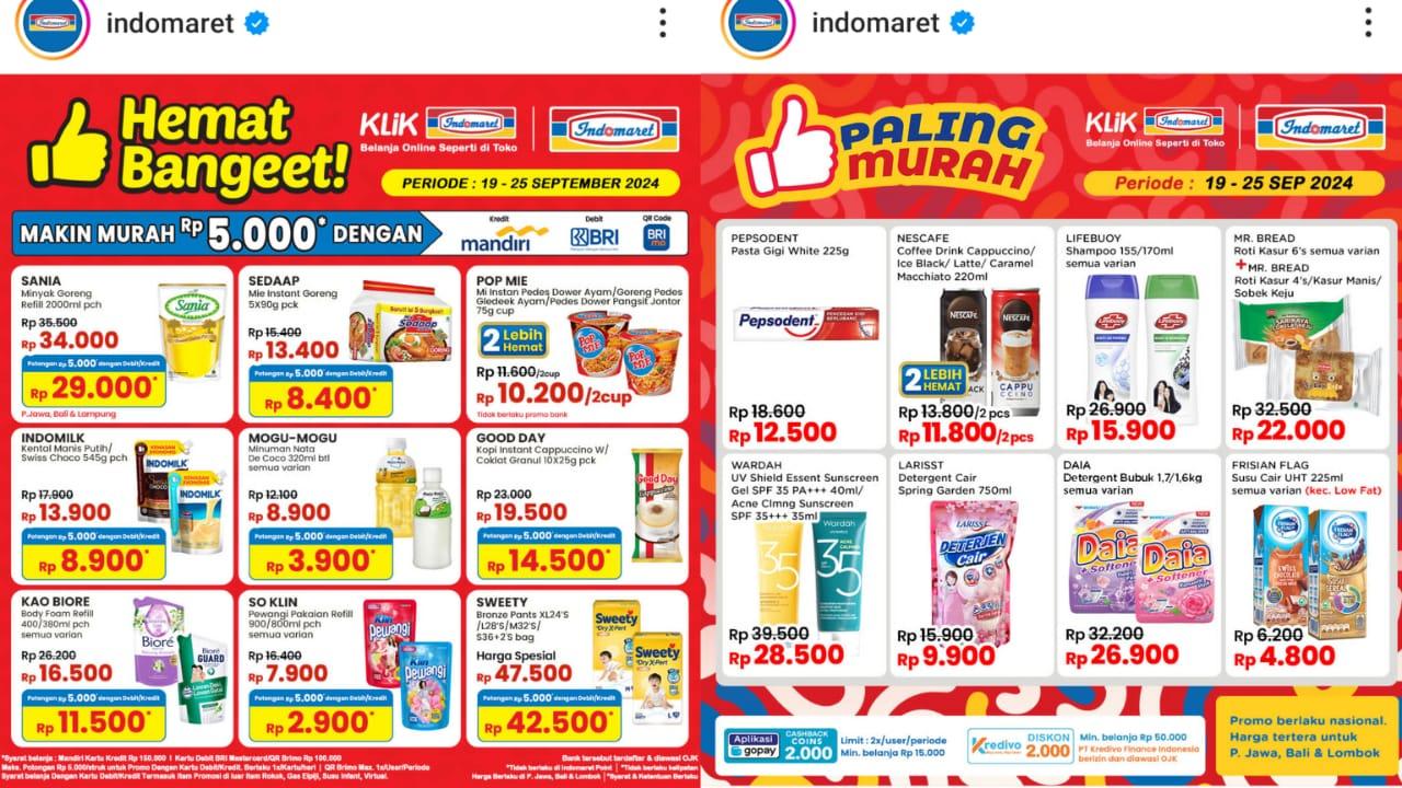 Promo HEMAT Indomaret 22-26 September 2024, Minyak Goreng Sania Rp 34.000, Sweety Rp 47.500