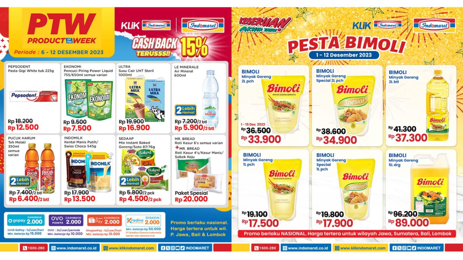 DISKON! Promo Indomaret 7-12 Desember 2023, Minyak Goreng Sania 2L Rp 33.500, Filma 2L Rp 33.900