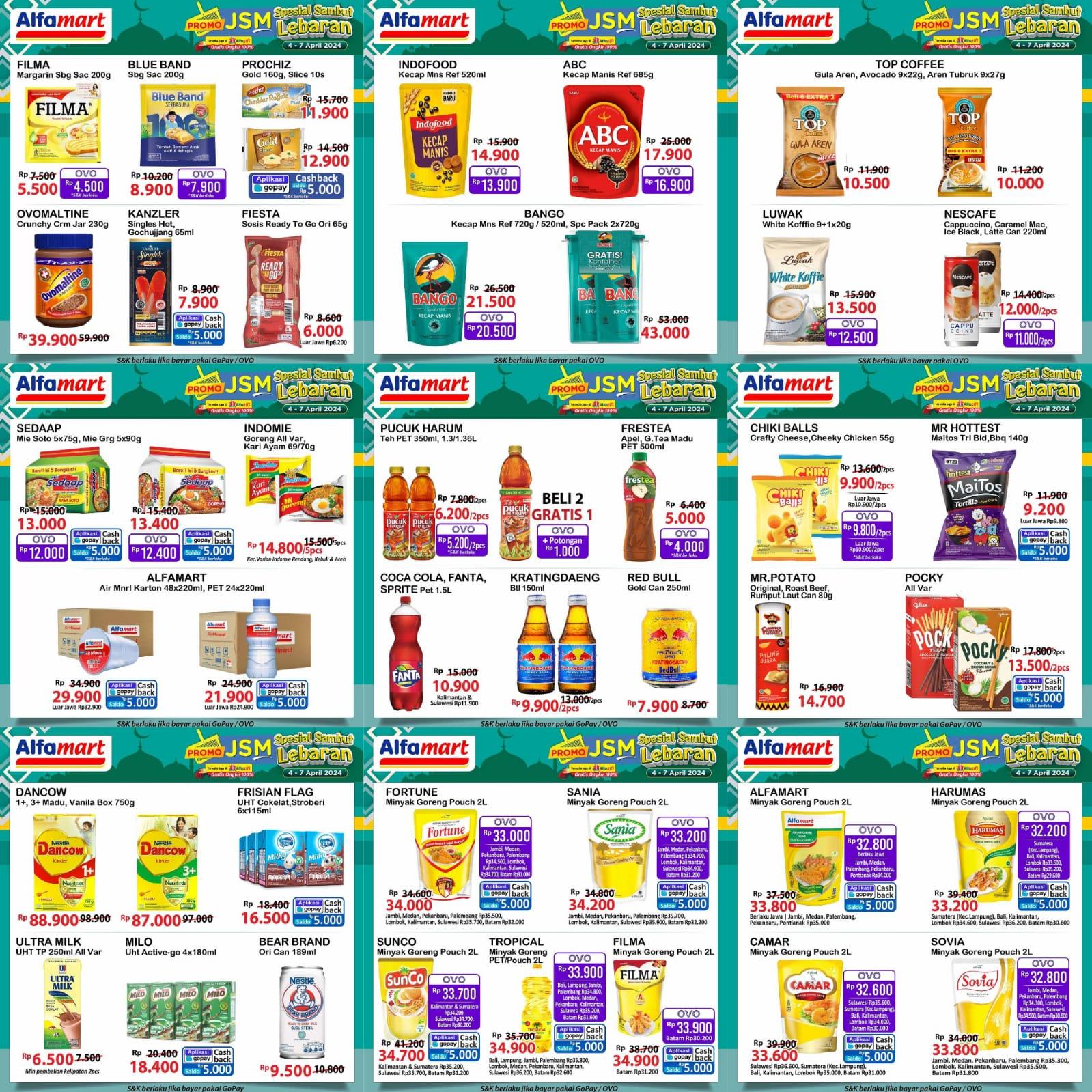 LEBARAN SALE! Promo JSM Alfamart 5-7 April 2024, Cimory UHT Rp5.000, Tango Wafer Rp23.900