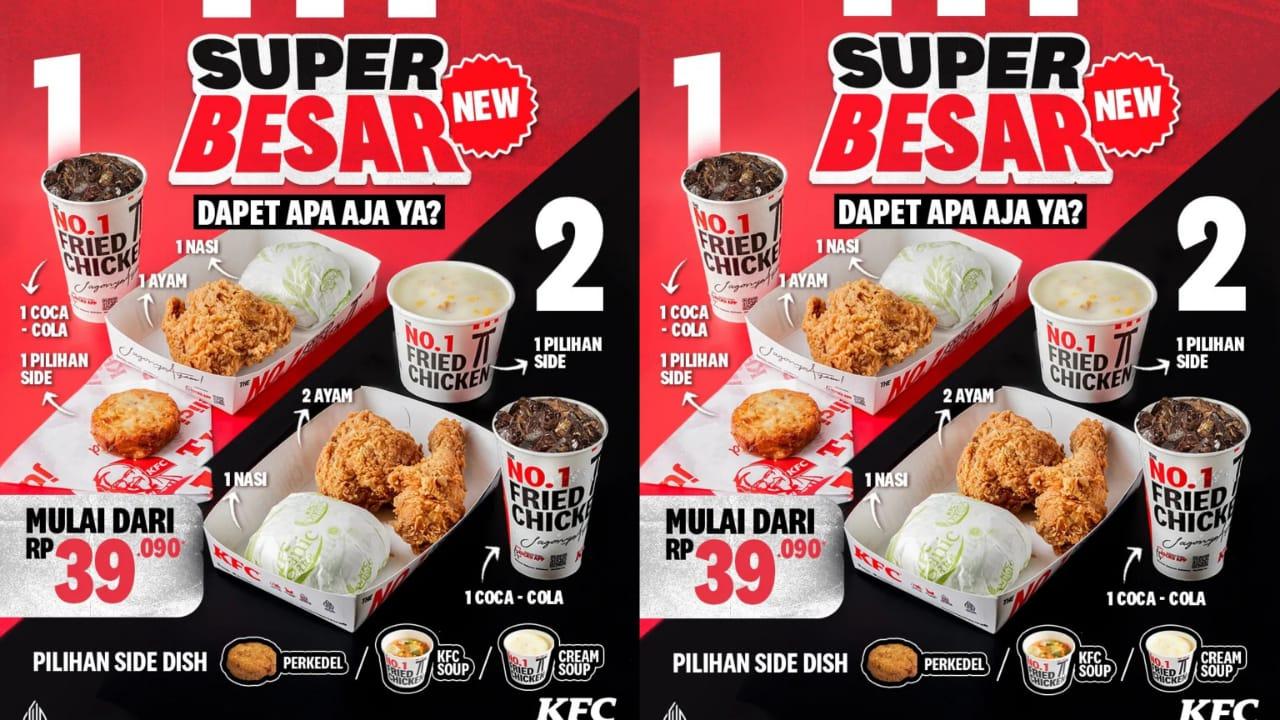 Promo KFC 11-31 Agustus 2024, Nikmati 2 Chicken + 1 Rice + 1 Coca-Cola + 1 Perkedel Rp 39 Ribuan