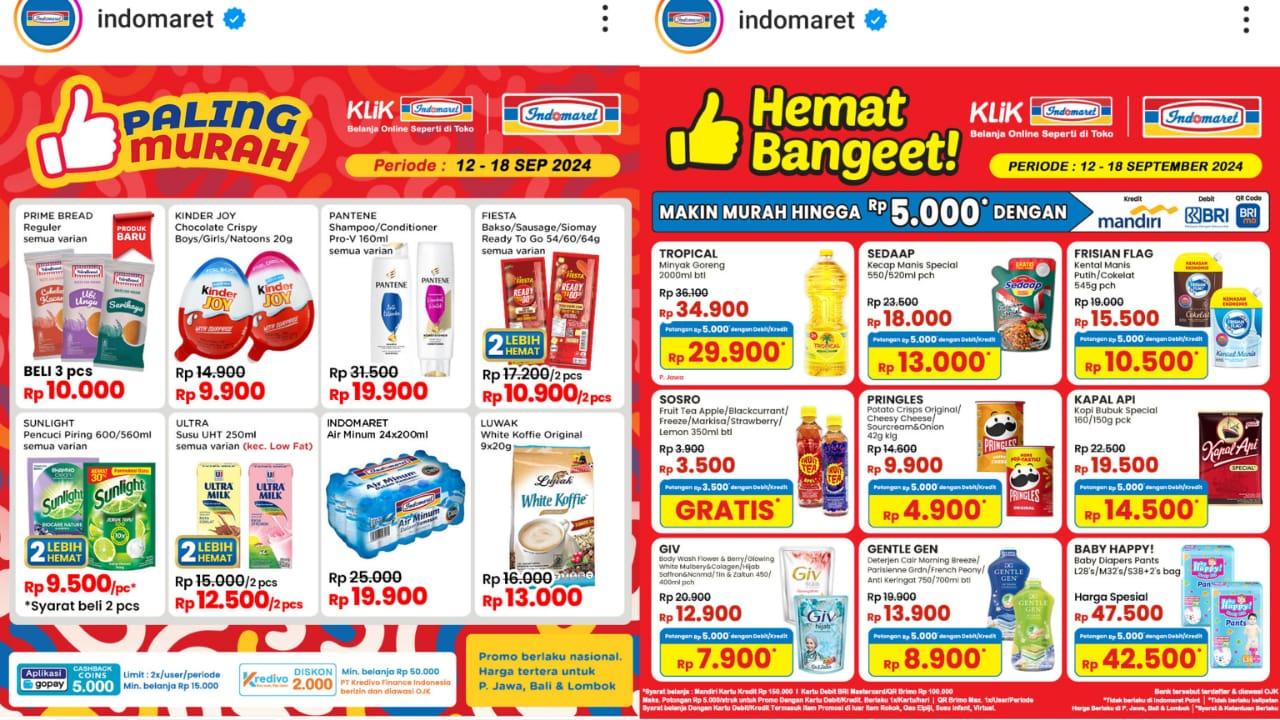 Promo Meriah Indomaret 12-18 September 2024, Minyak Goreng Tropical Rp 34.900, GIV Rp 12.900