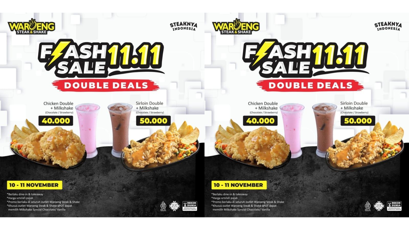 DISKON BESAR! Promo Waroeng Steak 10-11 November 2023, Nikmati Chicken Double + Milkshake Rp 40.000