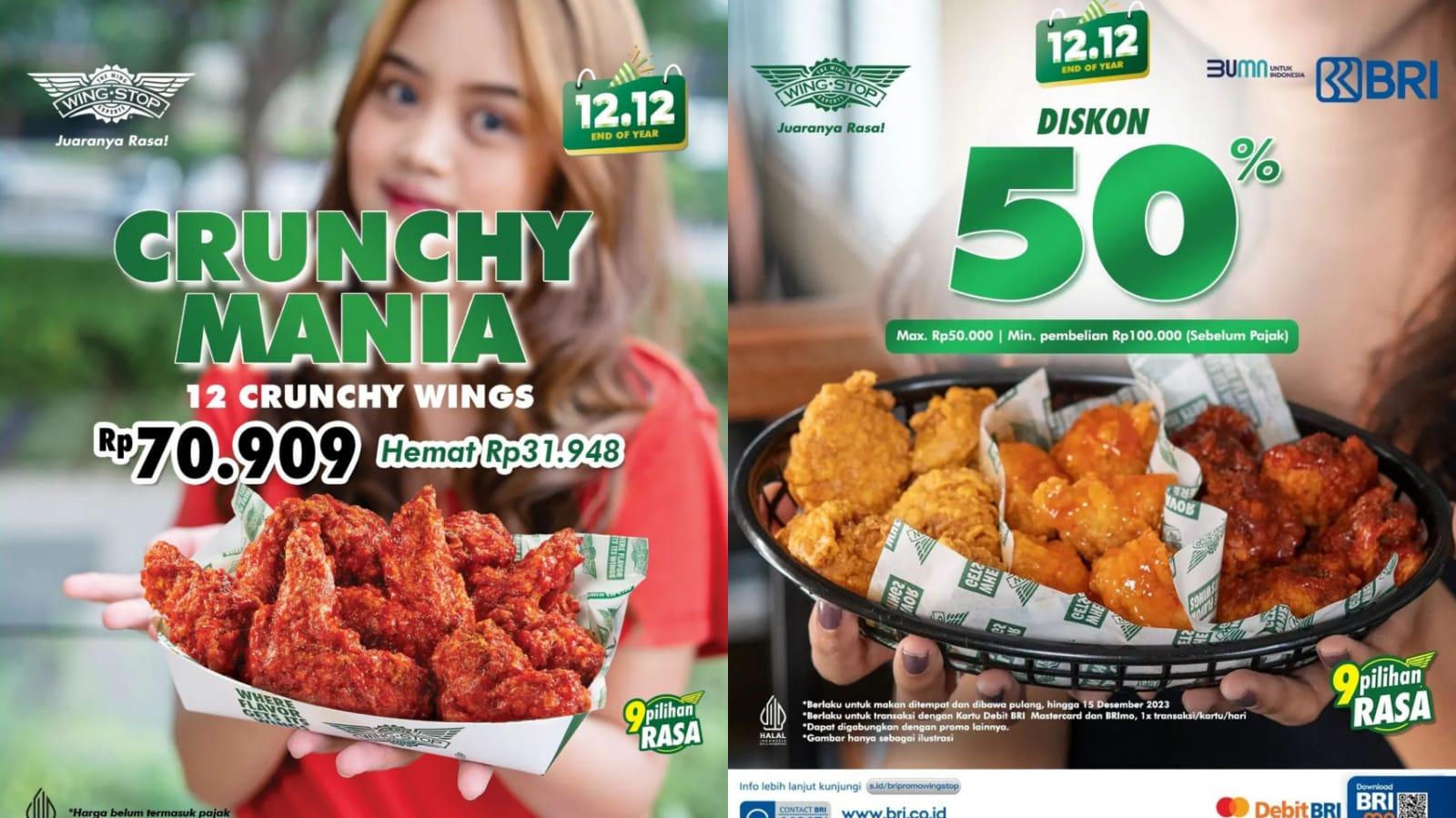 LEBIH HEMAT! Promo Wingstop 14-15 Desember 2023, Nikmati 12 Pcs Crunchy Wings Rp 70 Ribuan