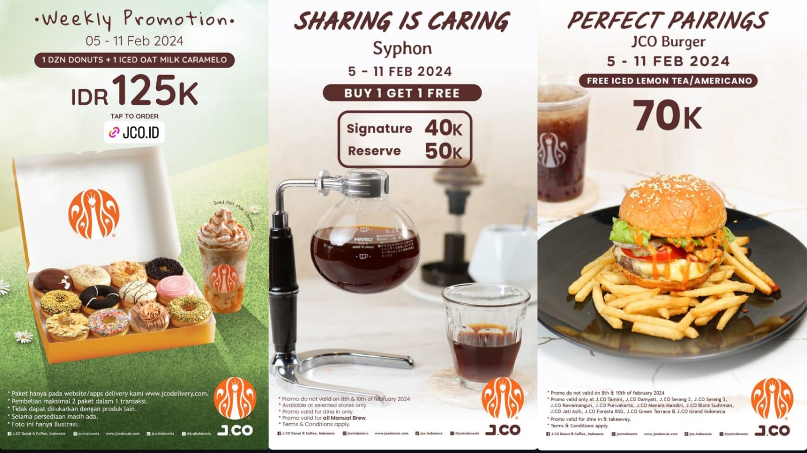 SPESIAL IMLEK! Promo J.CO Besok 11 Februari 2024, 1 Dzn Donuts + 1 Iced Oat Milk Caramel Rp 125 Ribu