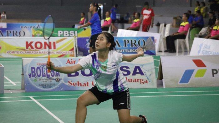 Tim Putri Bulutangkis Provinsi Bangka Belitung, di ajang Pra PON Wilayah 1 di GOR Wijaya Kota Pangkalpinang, Jum'at (18/8/2023).