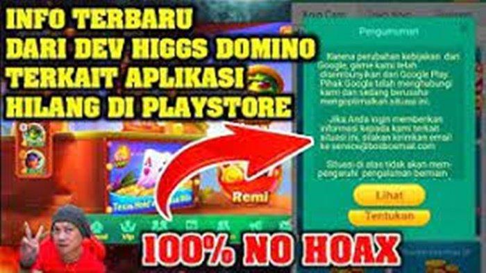 Ilustrasi Higgs Domino Apk hilang dari Play Store