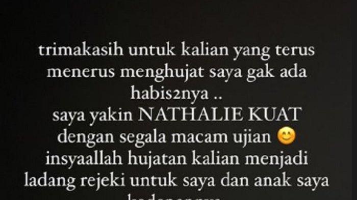 Tangkapan layar dari Instagram Story Nathalie Holscher