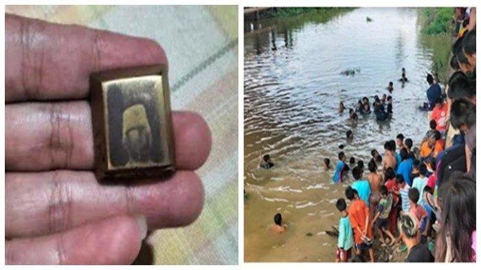 Inilah logam batangan berwarna emas dengan motir Ir Soekarno yang ditemukan di dasar Sungai Komering Ogan Komering Ilir (OKI) oleh seorang warga. Kini pemerintah setempat berusaha untuk memastikan keaslian benda diduga emas itu.