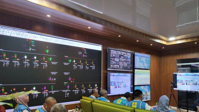 GM PLN Babel, beserta manajemen dan jajarannya mengikuti Apel Siaga Kelistrikan Pemilu 2024 di Ruangan Penyaluran dan Pengaturan Beban (P2D) PLN UIW Babel