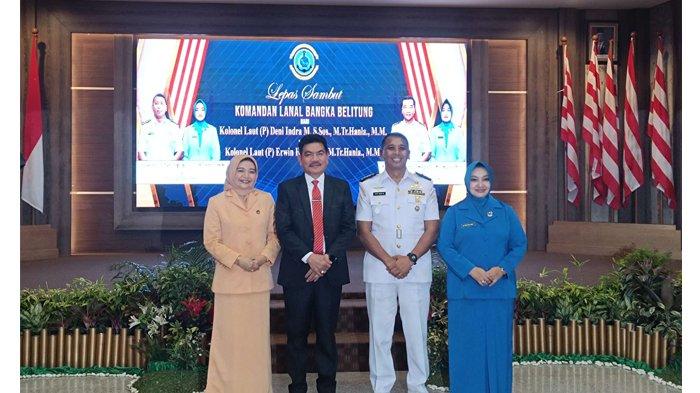 Acara lepas sambut Komandan Pangkalan TNI Angkatan Laut Bangka Belitung di Ruang Pasir Padi Kantor Gubernur Babel, Senin (4/3/2024).