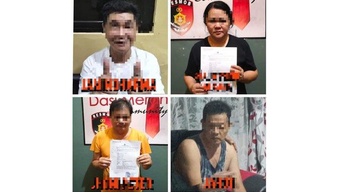 Tim opsnal Subdit III Jatanras Ditreskrimum Polda Babel, amankan empat orang tersangka sindikita penipuan yakni, Awi alias Ja (58), Lim alias (JP), Anna alias SP (50), Steven alias JD (57).