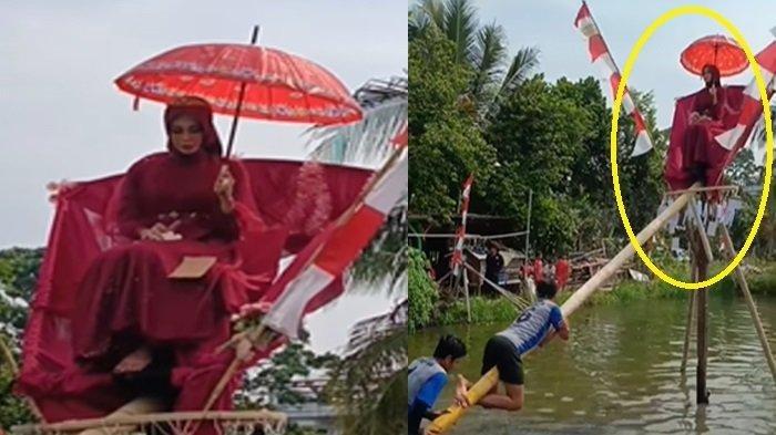 Inilah Sosok Janda Cantik Kebaya Merah yang Jadi Hadiah Lomba Panjat Pinang di Cianjur, Bukan Wanita