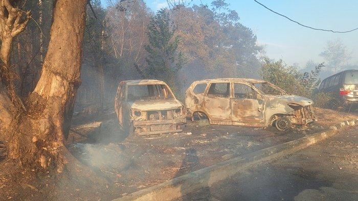Kebakaran lahan terjadi di kawasan Kantor Pengujian Kendaraan Bermotor Kota Pangkalpinang, yang berada di Jalan Pasir Padi, Kelurahan Temberan, Kota Pangkalpinang, Sabtu (7/9/2024)