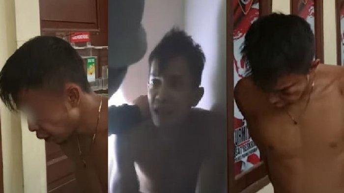 Wajah bonyok Indra Septiarman (28) pelaku pembunuhan gadis penjual gorengan di Padang Pariaman yang ditangkap pada Kamis (19/9/2024).