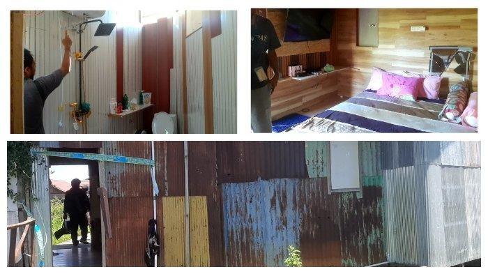 Gubuk milik Saleh yang dikenal 'raja narkoba' dari Puntun, Palangka Raya, Kalteng, ini ternyata dilengkapi fasilitas mewah di dalamnya.