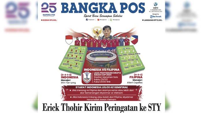 Bangka Pos Hari Ini, Sabtu (21/12/2024).