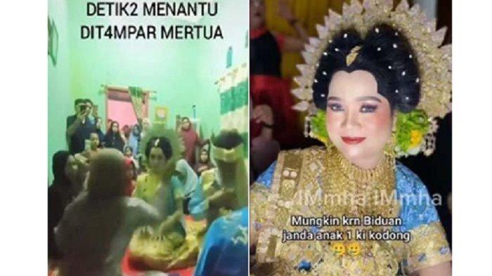 PENGANTIN DITAMPAR MERTUA -- (kiri) Tangkapan layar momen pengantin wanita ditampar ibu mertua usai acara pernikahan. disadur pada Kamis (20/2/2025). Viral di media sosial pengantin di Bontang Kaltim ditampar ibu mertua usai sungkeman. Sang pengantin wanita mengurai alasan ibu mertuanya kasar kepadanya // (kanan) sosok Dilla.
