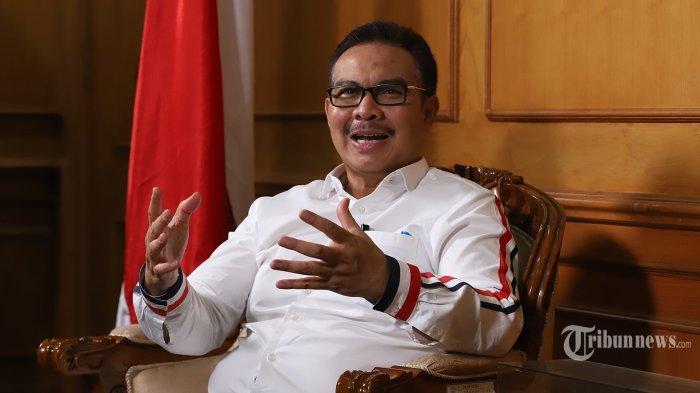 WALI KOTA YOGYA TOLAK MOBIL DINAS -- Hasto Wardoyo saat menjabat sebagai Kepala Badan Kependudukan dan Keluarga Berencana Nasional (BKKBN), ia menjadi narasumber pada wawancara khusus dengan Tribun Network di Kantor BKKBN, Jakarta Timur, Kamis (19/1/2023). Sebagai Koordinator Percepatan Penurunan Stunting di Indonesia, BKKBN berharap Pemerintah dan seluruh masyarakat bekerja sama dan bekerja keras untuk memberikan edukasi terbaik kepada remaja agar terhindar dari perilaku berisiko tinggi, salah satunya free seks atau seks bebas.