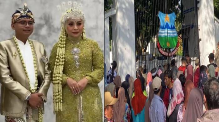 PERNIKAHAN ANAK KDM -- (kiri) Putra sulung Gubernur Jawa Barat Dedi Mulyadi, Maula Akbar menikahi Wakil Bupati Garut, Putri Karlina pada Rabu (16/7/2025) / (kanan) Suasana antre di salah satu gerbang area lokasi nikahan anak Dedi Mulyadi, Maula Akbar dan Putri Karlina, Jumat (18/7/2025) || Tragedi di Pernikahan Maula Akbar dan Putri Karlina, 3 Orang Tewas, Dedi Mulyadi Minta Maaf