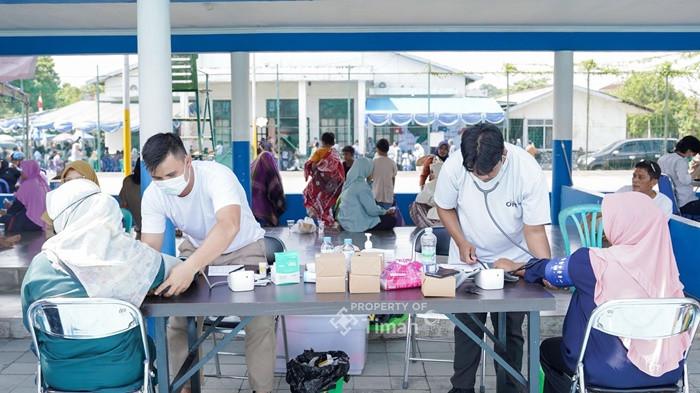 KESEHATAN GRATIS -- PT Timah melaksanakan Khitanan Massal, A Donor Darah dan Pengobatan Kesehatan Gratis di Gedung Krida Stania, Kecamatan Belinyu, Kabupaten Bangka, Provinsi Kepulauan Bangka Belitung, Selasa (29/7/2025).